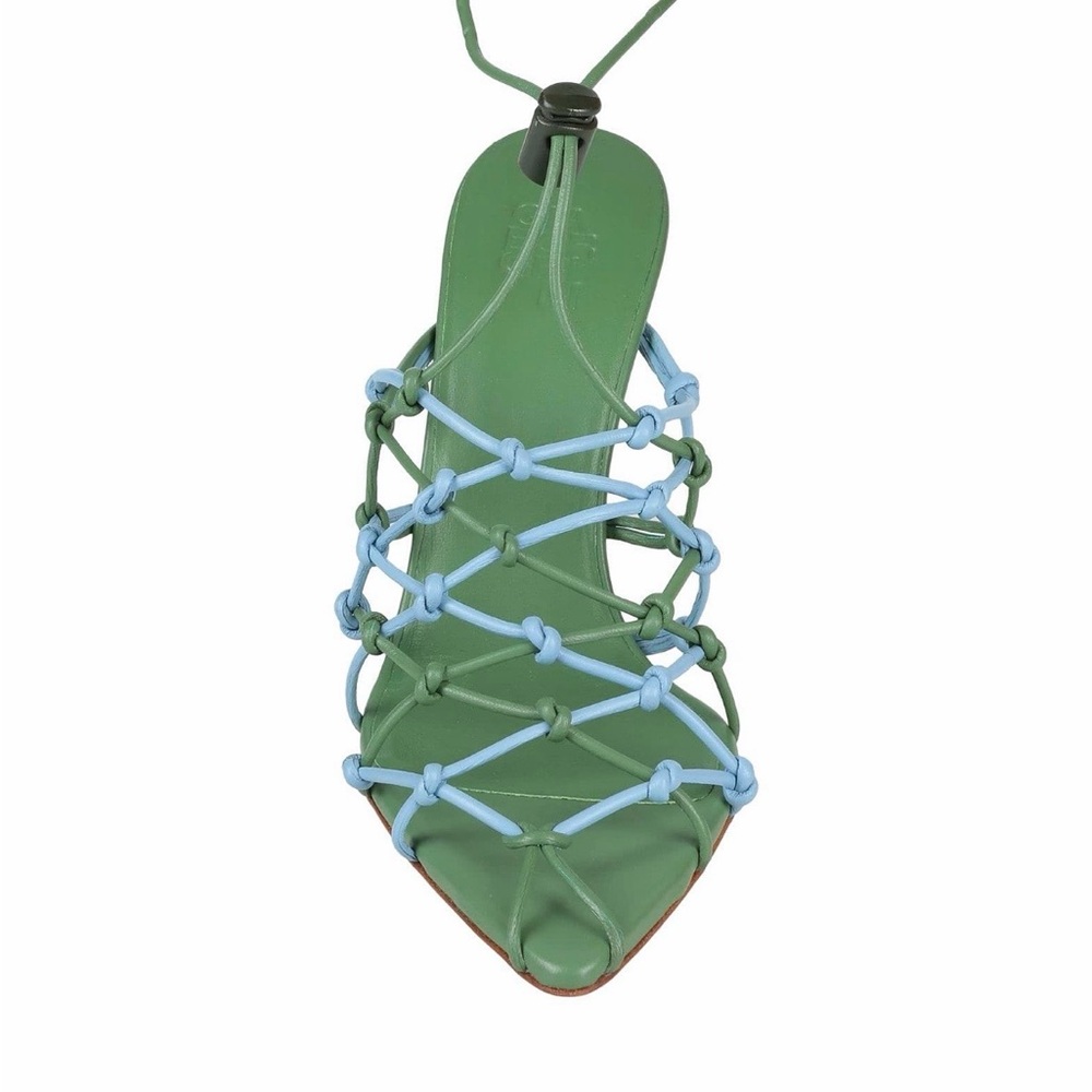 Gia Borghini Green and Blue Strappy Heels